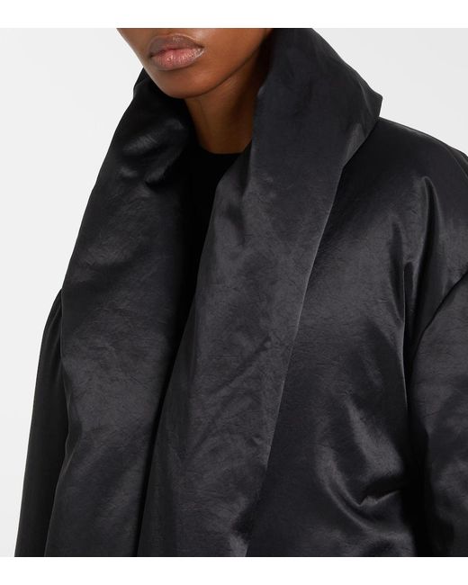 Totême Black Satin Puffer Jacket