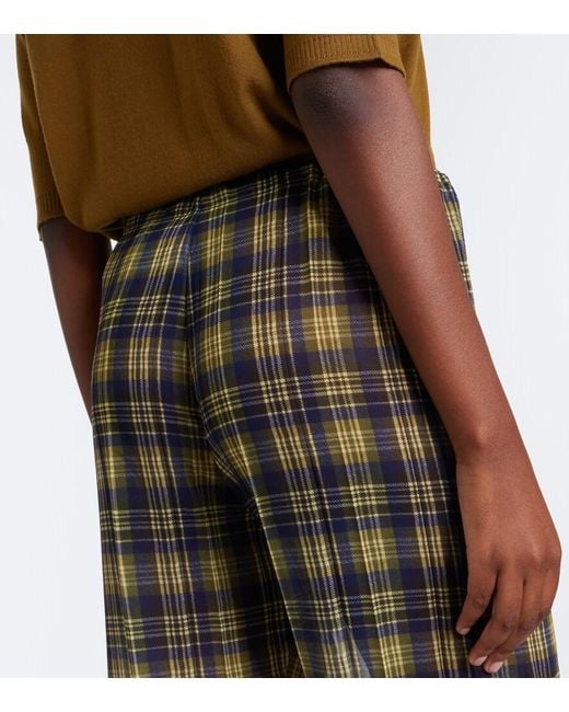 Dries Van Noten Gray Semi-Sheer Checked Wide-Leg Pants