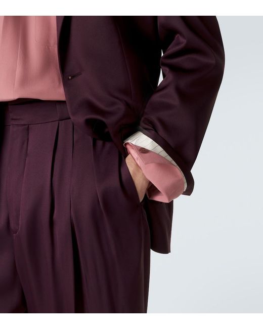 Saint Laurent Purple Silk Satin Blazer for men