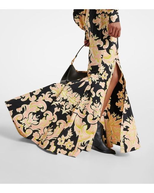 Etro Metallic Printed Cotton-Blend Maxi Shirt Dress