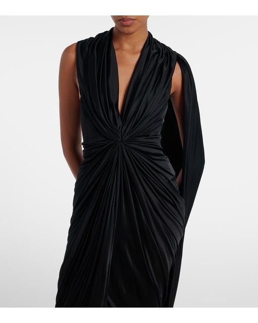 Loewe Black Draped Midi Dress