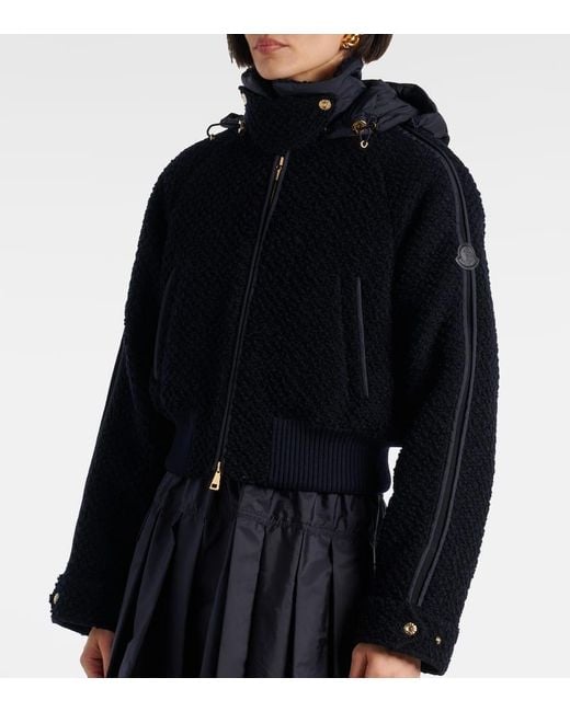 Moncler Blue Daunenjacke Aus Schurwolle