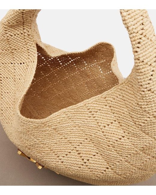 Saint Laurent Natural Icare Medium Raffia Shoulder Bag