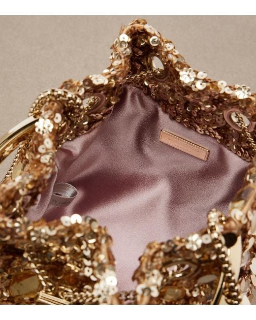 Jimmy Choo Brown Bon Bon Embellished Bucket Bag