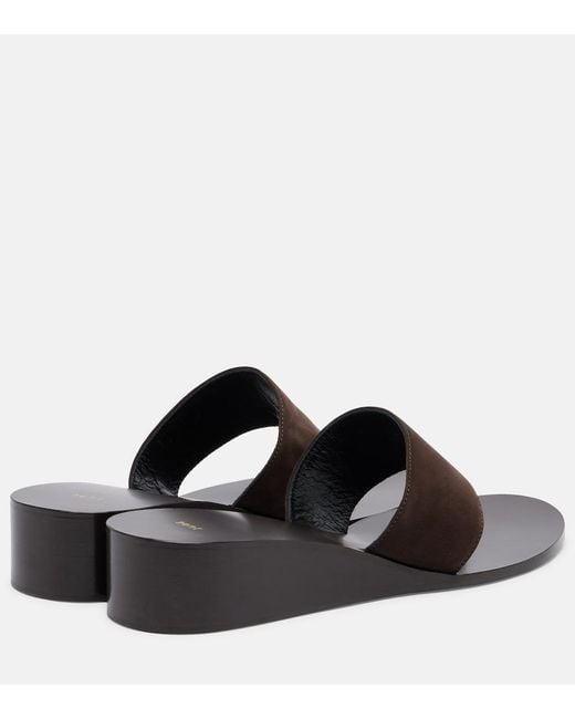 Jude Brown Lucille Leather Wedge Thong Sandals