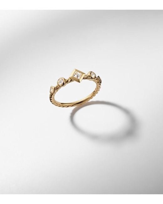 David Yurman White Cable Collectibles Cable 18Kt Ring With Diamonds