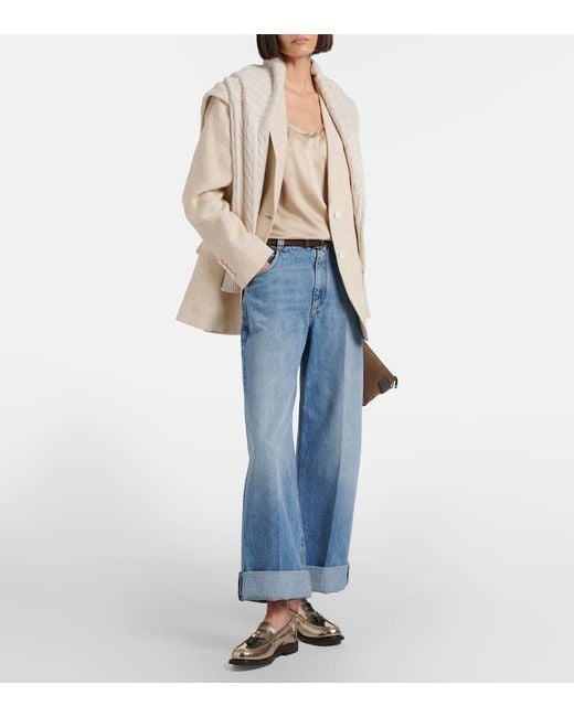 Brunello Cucinelli Blue Wide-Leg Jeans