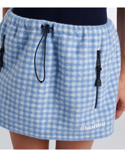 Miu Miu Blue Gingham Miniskirt