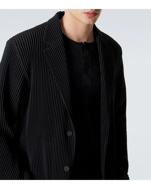 Homme Plissé Issey Miyake Black Basics Pleated Blazer for men