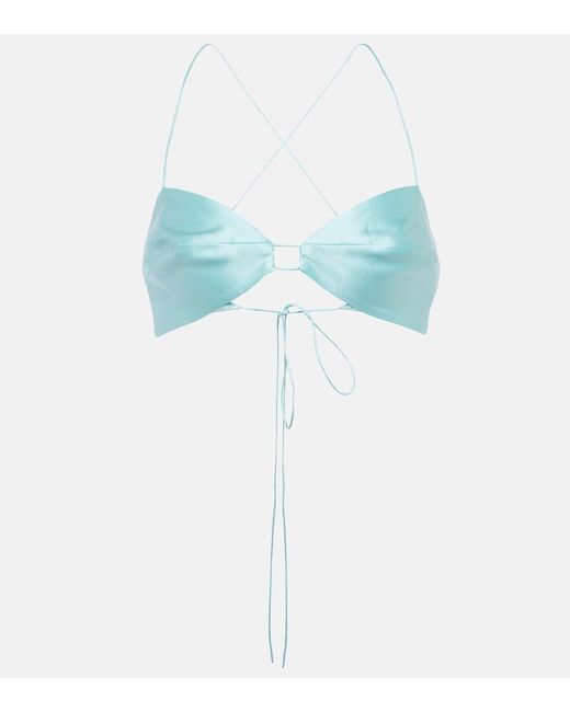 The Sei Blue Silk Bra Top