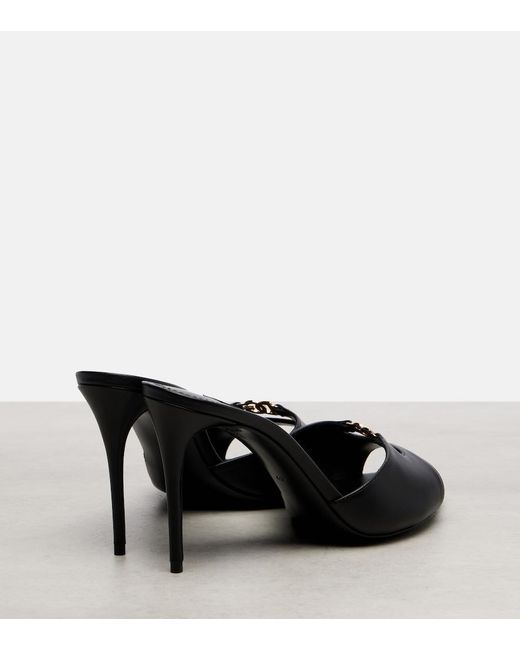 Dolce & Gabbana Black Dg Leather Mules