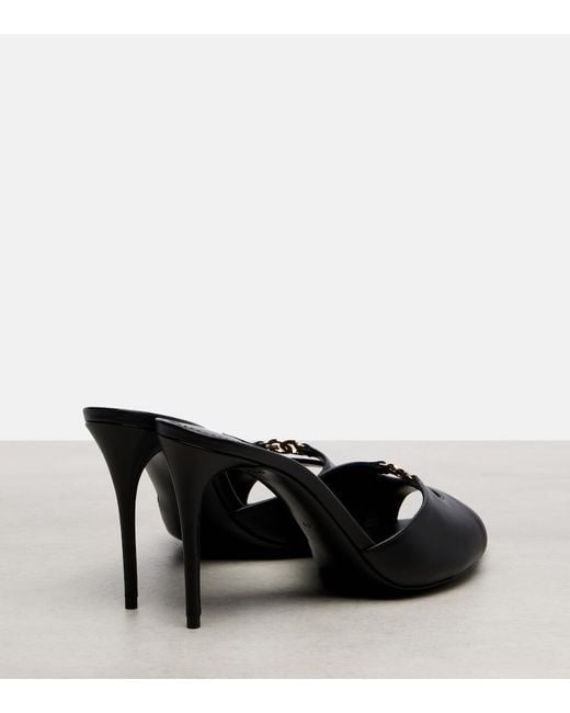 Dolce & Gabbana Black Dg Leather Mules