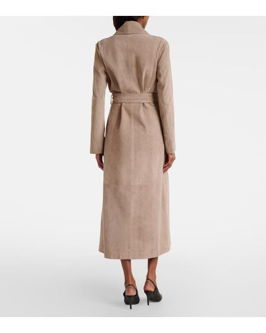 Nour Hammour Natural Gallery Suede Coat