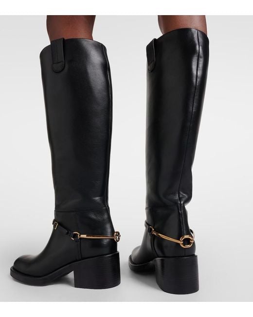 Chloé Black Dakota Leather Knee-High Boots