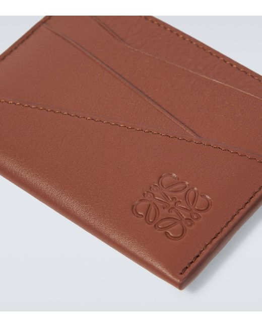 Loewe Brown Puzzle Leather Card Holder for men