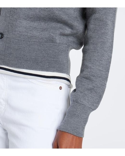 AMI Gray Ami De Cour Wool Cardigan