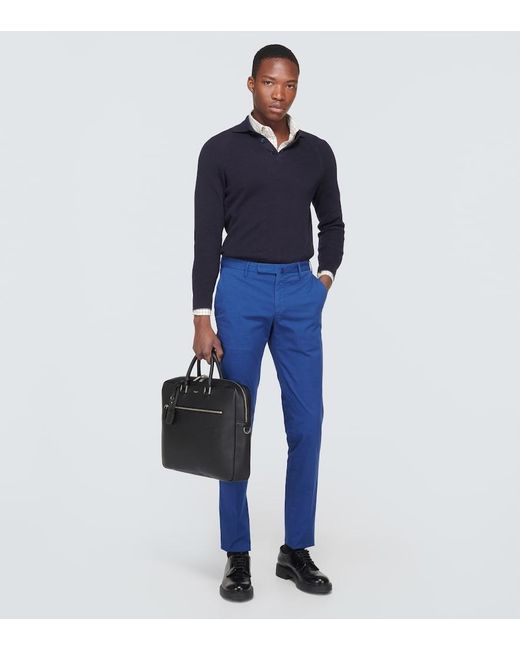 Slowear Blue Cotton-Blend Slim Pants for men