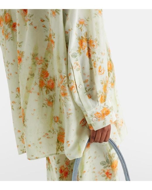 McQueen Metallic Oversized Floral Shirt