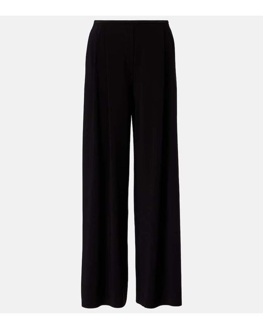 Norma Kamali Black Weite High-Rise-Hose