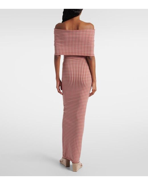 Alaïa Red Vichy Knit Dress