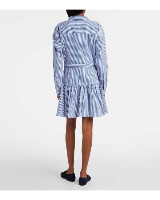Polo Ralph Lauren Blue Striped Cotton Shirt Dress