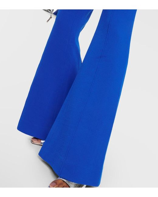 Roland Mouret Blue Asymmetric Wool Crepe Jumpsuit