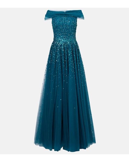 Jenny Packham Blue Robe Bee Mit Kristallen