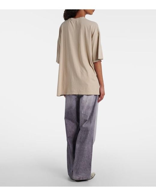 Acne Natural Logo Cotton Jersey T-Shirt