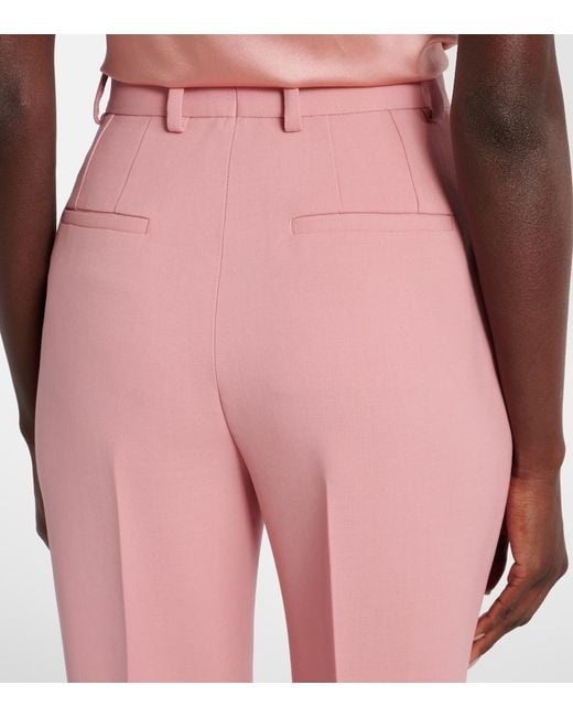 Dolce & Gabbana Pink Virgin Wool Slim Pants