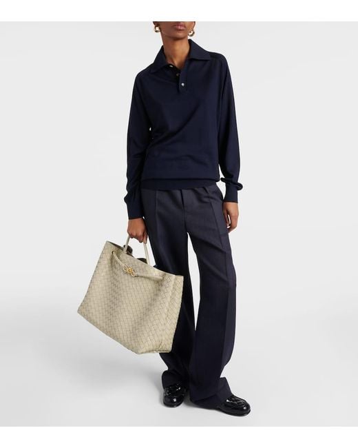 Borsa Andiamo Large di Bottega Veneta in Natural