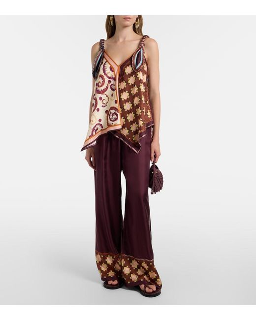 ALÉMAIS Purple Macrame Small Top-Handle Bag