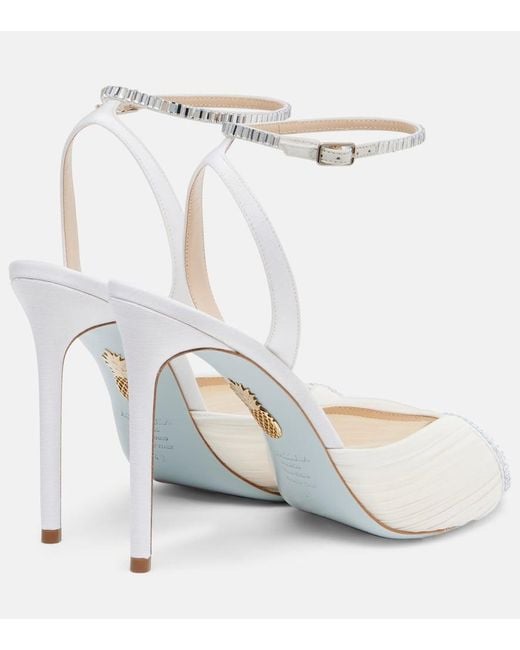 Aquazzura White Be Mine 105 Crystal-Embellished Sandals