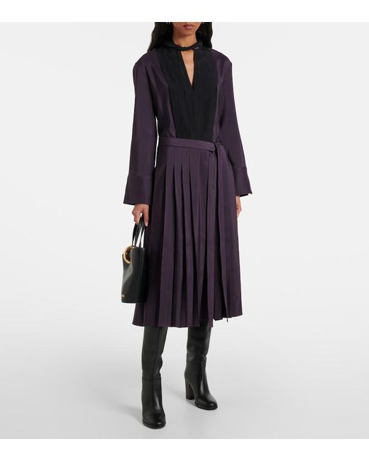 Robe Midi En Laine Et Soie Joseph en coloris Black