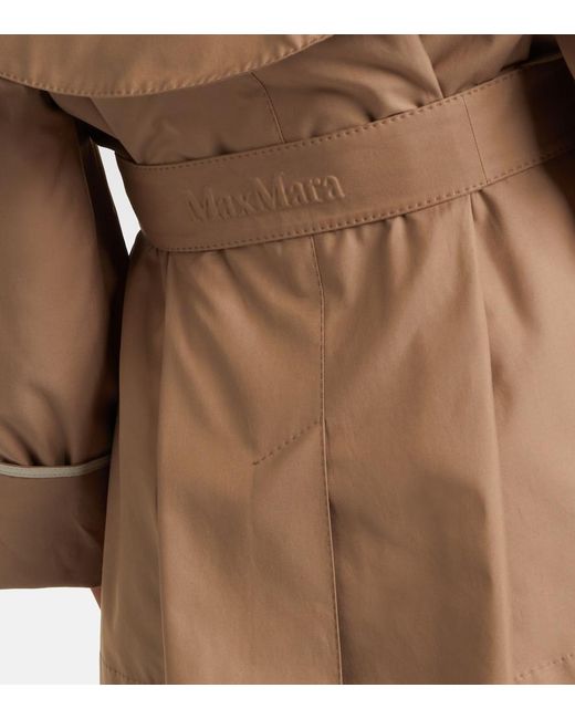 Max Mara Natural Clara Cotton-Blend Gabardine Trench Coat