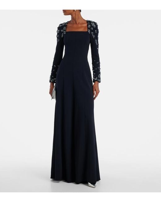 Marmar Halim Blue Embellished Gown