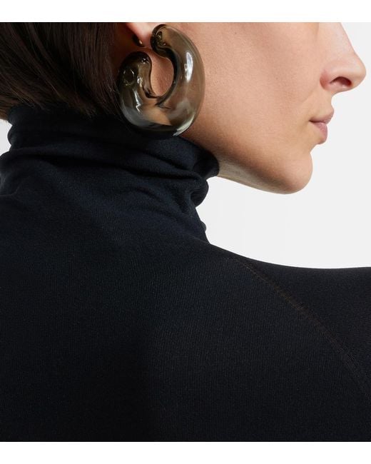 Alaïa Metallic Bubble Hoop Earrings