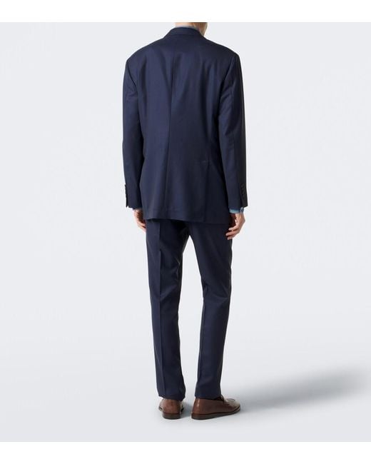 Brunello Cucinelli Blue Virgin Wool Suit for men
