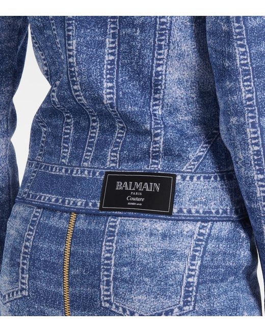 Balmain Blue Snap-Button Cardigan