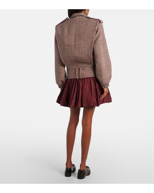 Patou Brown Checked Virgin Wool Jacket