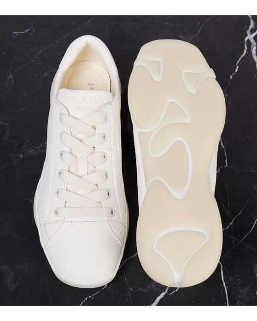Prada White Sneakers Aus Leder
