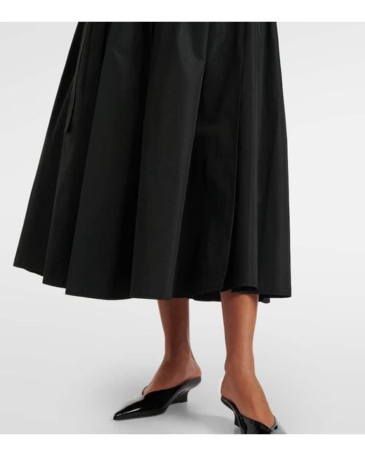 Max Mara Black Gea Pleated Taffeta Maxi Skirt