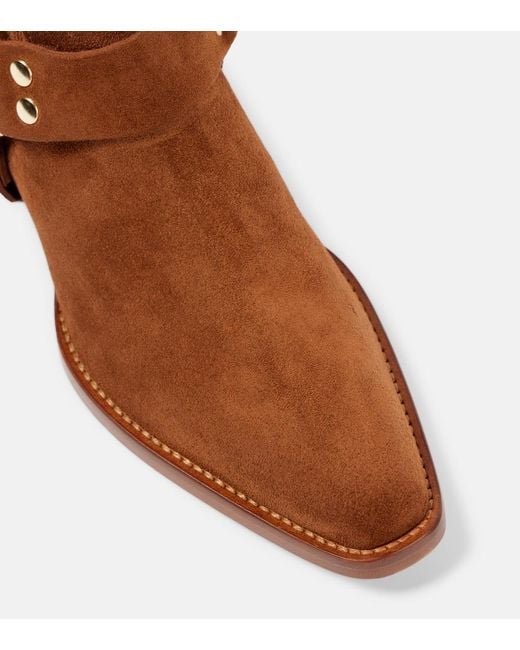 Paris Texas Brown Helena Suede Biker Boots