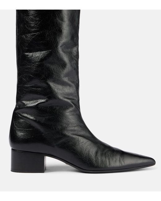 Khaite Black Andee Leather Over-The-Knee Boots