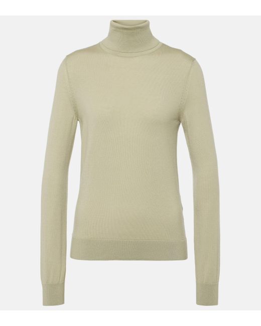 Loro Piana Green Cashmere Turtleneck Sweater
