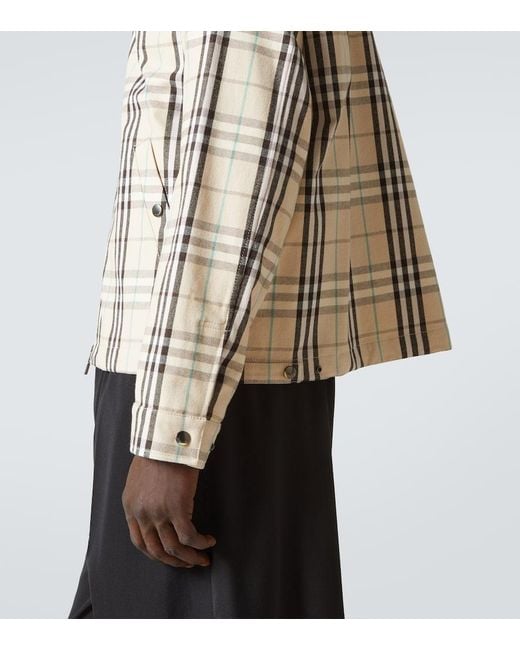 Burberry Multicolor Jacket With Classic Collar And All-Over Check Motif for men
