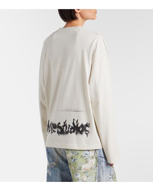 Acne White Logo Cotton-Blend Jersey Sweatshirt