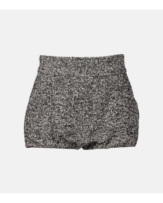 Dolce & Gabbana Gray Wool And Silk-Blend High-Rise Shorts