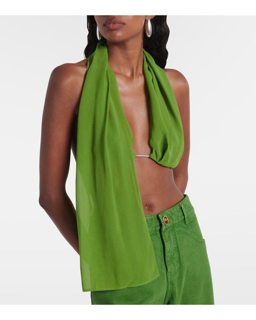Christopher Esber Green Top Aus Seiden-Georgette