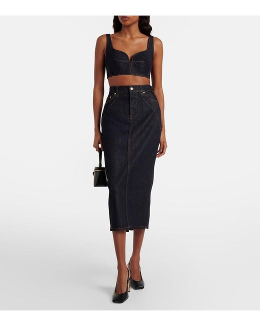 Givenchy Blue Denim Bra Top