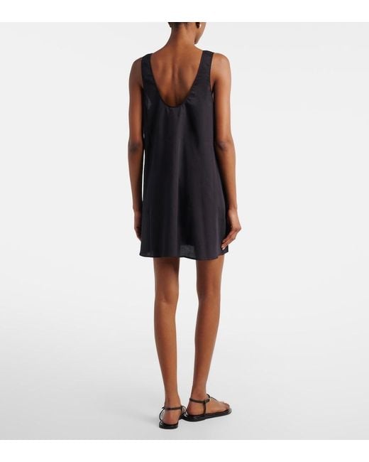 Leset Black Yoko Cotton Poplin Minidress